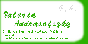 valeria andrasofszky business card